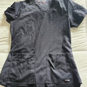 XS Grey's Anatomy Charcoal Scrub Top